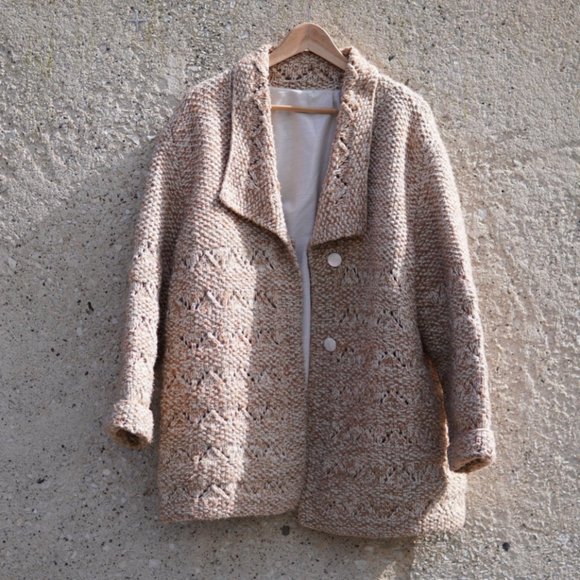 Vintage Handmade Knit Sweater/Coat - Picture 1 of 5